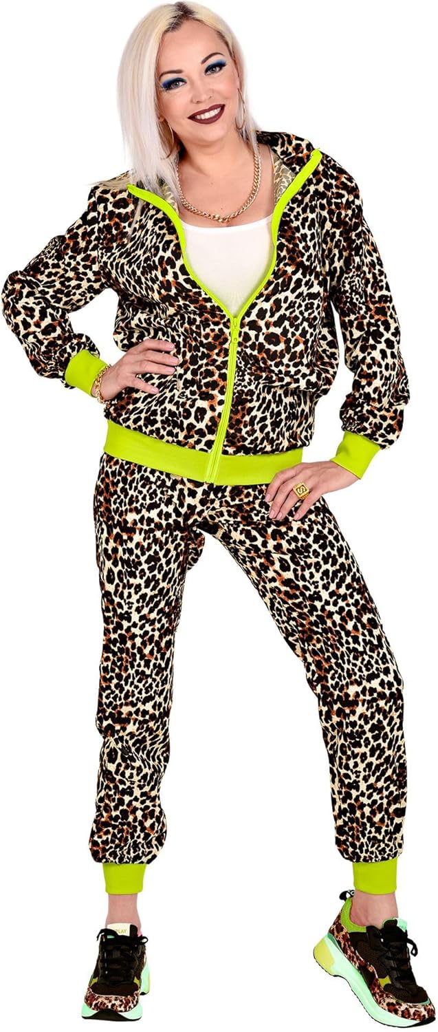 Disfraz de chándal leopardo 80's Disfraz de chándal leopardo 80's